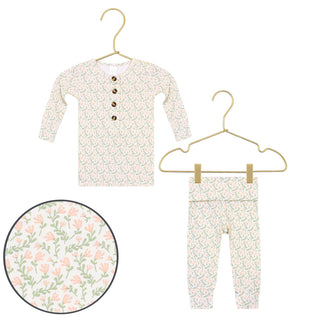 Lou Lou and Company Quincy outfit set with a bubble print top and matching bottoms for toddlers, soft and comfortable clothing.