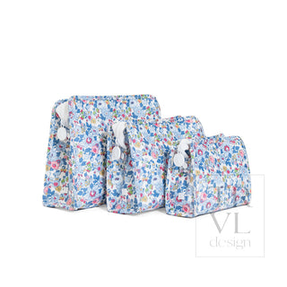 TRVL Designs Roadie Large Zip Pouch with Bridgehampton Floral pattern, durable travel pouch for accessories and essentials