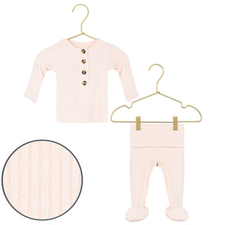 Lou Lou and Company Ribbed Top and Bottoms outfit set in soft fabric, featuring a cozy, stylish design for kids.