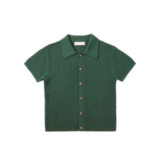 Rylee & Cru Aiden Polo - Green
Green textured shirt with buttons on a white background