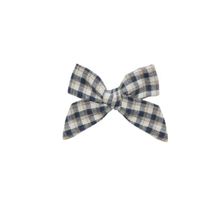 Rylee & Cru Bow - Navy Check Plaid bow tie on a white background