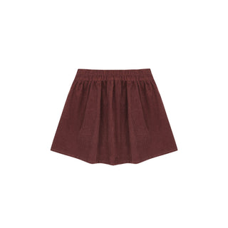 Rylee & Cru Button Front Mini Skirt - Burgundy Maroon skirt on a white background