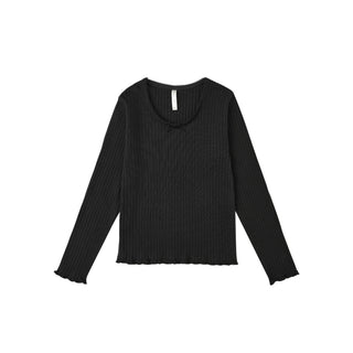 Rylee & Cru Ribbed Long Sleeve - Black
Black ribbed long-sleeve shirt on a white background