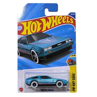 Mattel Hot Wheels DMC Delorean HW Art Car
Hot Wheels DMC DeLorean toy car in packaging with blue background