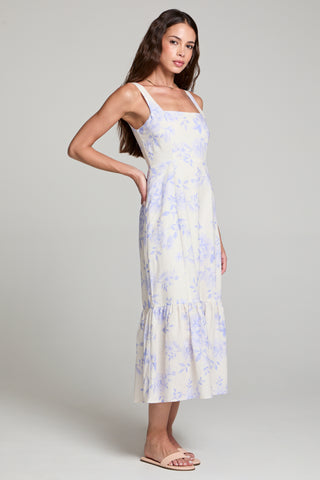 Saltwater Luxe Lilith Midi Dress in Bluebell Blue Rose