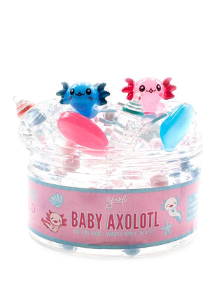 Young Wild and Friedman Slime - Baby Axolotl
Clear container with baby axolotl figurines on a white background