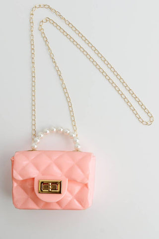 Sparkle Sisters Jelly Bag w/Pearl Handle - Pink, Sparkle Sisters, Handbag, Jelly Bag, Jelly Bag w/Pearl Handle, pink, Purse, Sparkle Sisters by Couture Clips, Sparkle Sisters Handbag, Sparkle