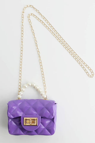 Sparkle Sisters Jelly Bag w/Pearl Handle - Purple, Sparkle Sisters, Handbag, Jelly Bag, Jelly Bag w/Pearl Handle, Purple, Purse, Sparkle Sisters by Couture Clips, Sparkle Sisters Handbag, Spa