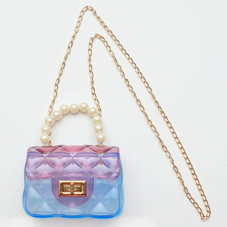 Sparkle Sisters Ombre Jelly Bag w/Pearl Handle - Blue, Sparkle Sisters, Blue, Handbag, Jelly Bag, Ombre Jelly Bag w/Pearl Handle, Purse, Sparkle Sisters by Couture Clips, Sparkle Sisters Hand