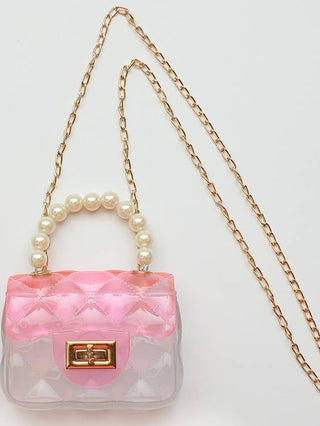 Sparkle Sisters Ombre Jelly Bag w/Pearl Handle - Pink, Sparkle Sisters, Handbag, Jelly Bag, Ombre Jelly Bag w/Pearl Handle, pink, Purse, Sparkle Sisters by Couture Clips, Sparkle Sisters Hand