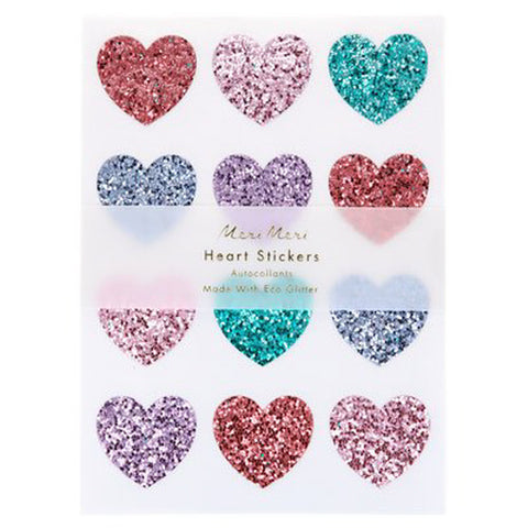 Meri Meri Rainbow Glitter Heart Stickers, Meri Meri, cf-type-decorative-stickers, cf-vendor-meri-meri, Glitter Heart Sticker, Heart Stickers, Meri Meri, Rainbow Glitter Heart, Stickers, Valen