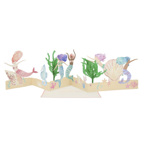 Meri Meri Mermaid Birthday Concertina Card, Meri Meri, Birthday Card, cf-type-greeting-&-note-cards, cf-vendor-meri-meri, Greeting Card, Meri Meri, Meri Meri Card, Mermaid, Mermaids, Greeting