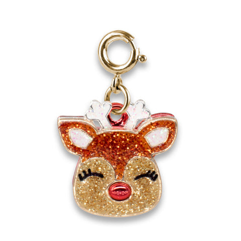 Charm It! Gold Glitter Reindeer Charm, Charm It!, All Things Holiday, cf-type-charms-&-pendants, cf-vendor-charm-it, Charm Bracelet, Charm It Charms, Charm It!, Charms, Christmas Charm, High 