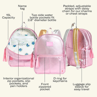 State Bags, State Bags Kane Backpack - Pink / Silver - Basically Bows & Bowties