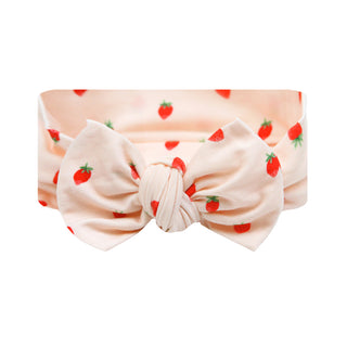 Lou Lou and Company Junie headband featuring a charming strawberry design for infants and toddlers.