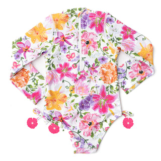 Shade Critters, Shade Critters Summer Gardens Long Sleeve 1pc Swimsuit - Basically Bows & Bowties