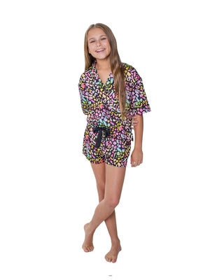 Sunshine Society Kids Silky Animal Short Sleeve with Shorts Set