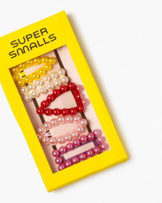 Super Smalls Chit Chat Pearl Snap Clips, Super Smalls, Barrette, cf-type-hair-clip, cf-vendor-super-smalls, Hair Clip, Hair Clip Set, Hair Clips, Pearl, Super Smalls, Hair Clip - Basically Bo