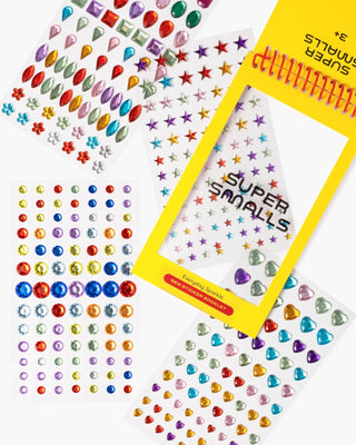 Super Smalls Everyday Sparkle 4-Page Sticker Book, Super Smalls, cf-type-stickers, cf-vendor-super-smalls, Face Sticker, journal stickers, Sticker Set, stickers, Stickers - Basically Bows & B