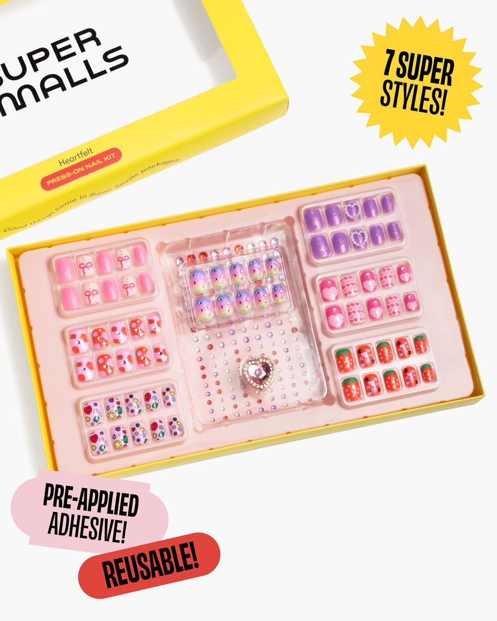 Super Smalls Heartfelt Press On Nail Kit – Basically Bows & Bowties