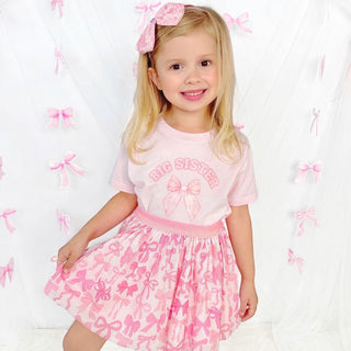 Sweet Wink Big Sister Bow Short Sleeve T-Shirt - Ballet