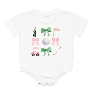 Sweet Wink Coquette Golf Girl Short Sleeve Romper - White