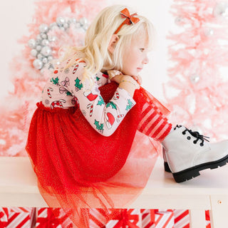 Sweet Wink Disco Christmas Long Sleeve Tutu Dress