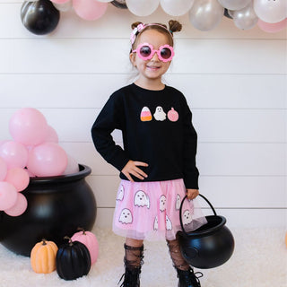 Sweet Wink Halloween Treats Patch Sweatshirt - Black, Sweet Wink, cf-size-2t, cf-type-sweatshirt, cf-vendor-sweet-wink, Halloween, Halloween Shirt, Halloween Sweatshirt, Halloween Top, Hallow