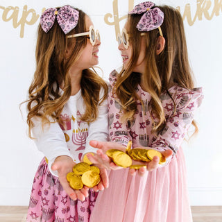 Sweet Wink Hanukkah Long Sleeve Tutu Dress