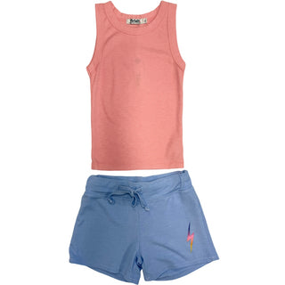 T2Love Ombre Bolt Blue Drawstring Short