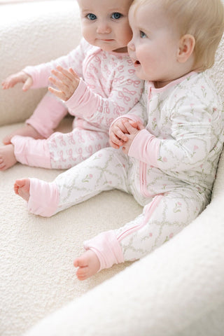 The Uptown Baby Convertible Zip Romper - Pink Bows
