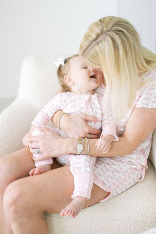 The Uptown Baby Convertible Zip Romper - Pink Bows