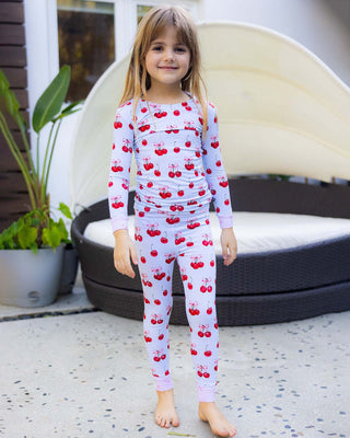 Toddler Lev Baby Alice pajama set with playful print, soft fabric, and long sleeves, perfect for comfortable bedtime wear.
