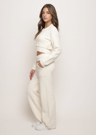 Kaveah, Kaveah Cozy Knit Pants - Ecru - Basically Bows & Bowties