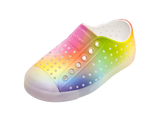 Native Jefferson Print Shoes - Shell White / Translucent / Rainbow Blur