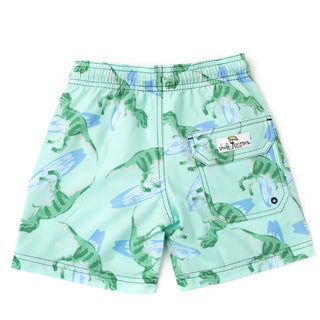 Shade Critters Surfin Dino Mint Boys 4 Way Stretch Swim Trunks