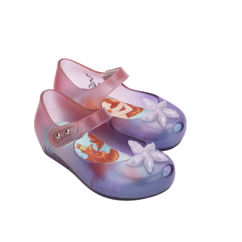 Mini Melissa Ultragirl + Little Mermaid BB - Clear / Purple / Pink, Grendene, Ariel, cf-size-10, cf-size-11, cf-size-12, cf-size-5, cf-size-6, cf-size-7, cf-size-8, cf-size-9, cf-type-shoes, 