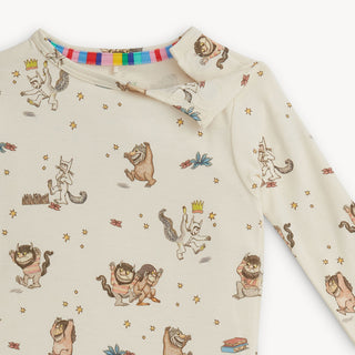 Magnetic Me Where The Wild Things Are Right Fit L/S Pajama Set Children's long-sleeve shirt with cartoon character pattern on a white background
