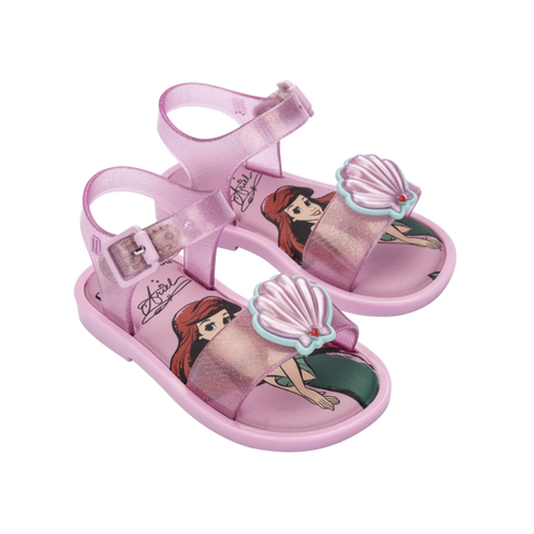 Mini Melissa Mar Sandal + Disney BB - Glitter Pink / Pink