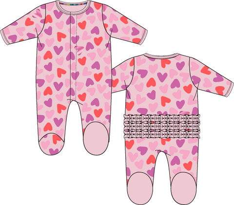 Magnificent Baby, Magnetic Be Mine Modal Magnetic Footie - Basically Bows & Bowties