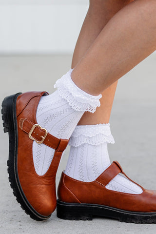 Little Stocking Co Lace Bobby Socks - White