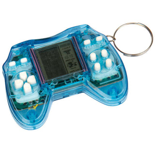 Playmaker World's Tiniest Brick Stacker
Blue handheld gaming device keychain with screen and buttons on a white background