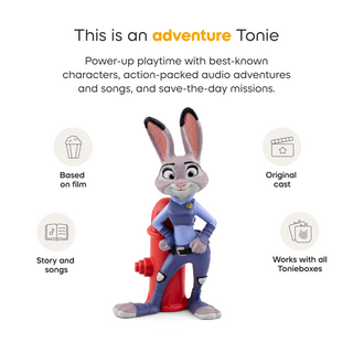 Tonies Character - Disney: Zootopia
Toy figure with text about adventure Tonie and its features on a white background