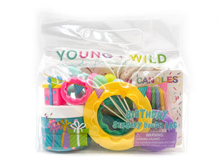 Young Wild and Friedman sensory slime dough bag with birthday-themed colors and packaging, designed for sensory play and tactile fun.