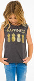 Chaser Happiness Pineapple Tank, Chaser, Chaser, Chaser Kids, Chaser Tank Top, Girls Clothing, Happiness, JAN23, Pineapple, Tank Top, Tank Top - Basically Bows & Bowties