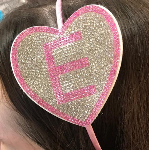 Bari Lynn Rhinestone Heart Pink Initial Headband, Bari Lynn, Bari Lynn, Bari Lynn Headband, Bari Lynn Initial, cf-type-headband, cf-vendor-bari-lynn, Cyber Monday, Els PW 5060, Heart, Initial