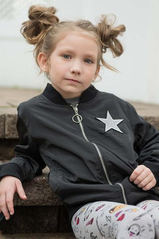 Sparkle by Stoopher Black Stars Bomber Jacket, Sparkle by Stoopher, Bomber Jacket, Els PW 5060, Jacket, Sparkle by Stoopher, Sparkle by Stoopher Black Stars Bomber Jacket, Sparkle by Stoopher