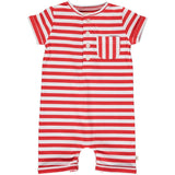 Me & Henry Red/White Ribbed Stripe Camborne Henley Romper, Me & Henry, Boys Clothing, cf-size-0-3-months, cf-size-3-6-months, cf-type-romper, cf-vendor-me-&-henry, CM22, Infant Boy Clothing, 