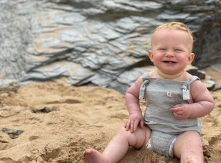 Me & Henry Pale Grey Reef Knotted Bubble, Me & Henry, Boy Bubble Romper, Boys Clothing, Bubble Romper, cf-size-12-18-months, cf-size-18-24-months, cf-type-romper, cf-vendor-me-&-henry, CM22, 