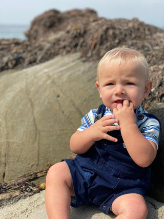 Me & Henry Jonty Denim Shortie Overall in Navy, Me & Henry, Boys Clothing, Denim Shortie Overall, Infant Boy Clothing, Jonty Denim Shortie Overall, Me & Henry, Me & Henry Jonty Denim Shortie 